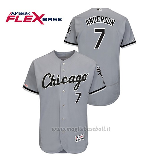Maglia Baseball Uomo Chicago White Sox Tim Anderson 150th Aniversario Patch Flex Base Grigio